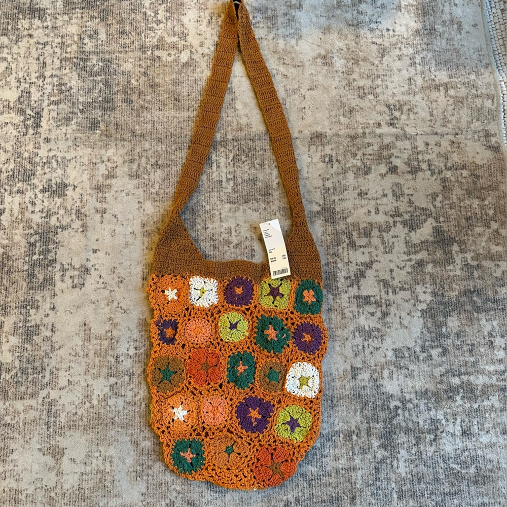 UO HANDMADE Crochet Granny Square‎ Shoulder Bag Brown + Orange NEW!
$49